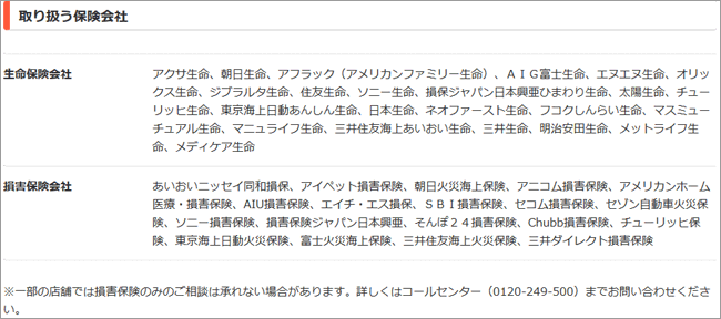 取扱保険会社